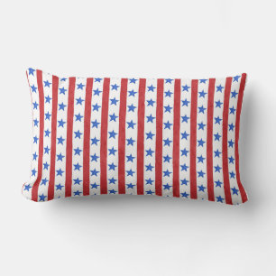 Patriotic Red white and blue Lumbar Pillow
