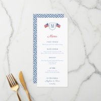 Patriotic Red White And Blue Monogram Wedding