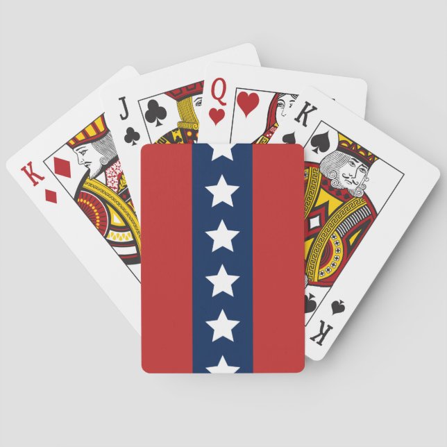 Patriotic Red White and Blue Stars and Stripes Playing Cards (Back)