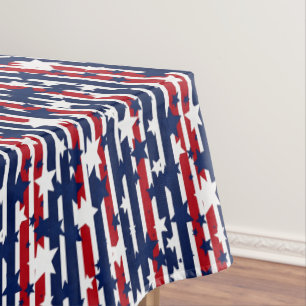 Patriotic Red, White and Blue Stars and Stripes  Tablecloth