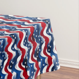 Patriotic Red, White and Blue Stars and Stripes  Tablecloth
