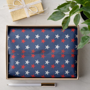 patriotic Red White and Blue Stars Tissue Paper