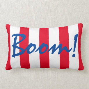 Patriotic Red White And Blue Striped 4th of July Lumbar Pillow