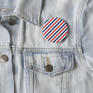 Patriotic Red White and Blue Stripes 2 Inch Round Button