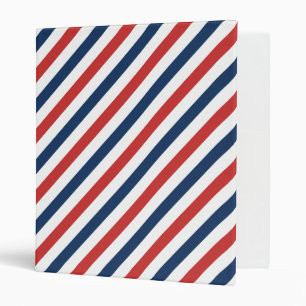 Patriotic Red White and Blue Stripes Binder