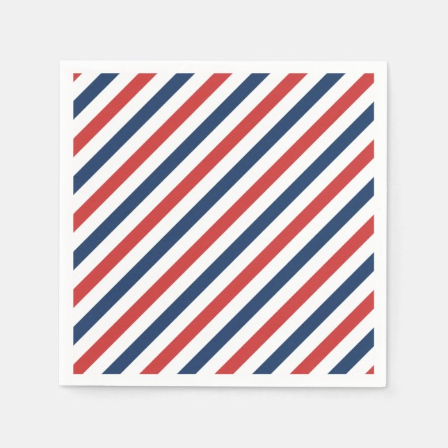 Patriotic Red White and Blue Stripes Napkin (Front)