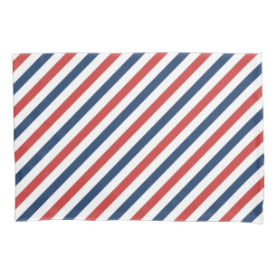 Patriotic Red White and Blue Stripes Pillowcase