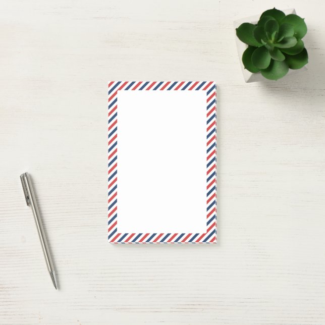 Patriotic Red White and Blue Stripes Post-it Notes (Office)