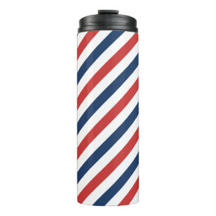 Patriotic Red White and Blue Stripes Thermal Tumbler
