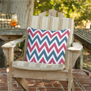 Patriotic Red White and Blue Throw Pillow