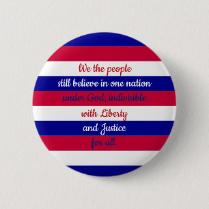 Patriotic Red White and Blue We the People Message 2 Inch Round Button
