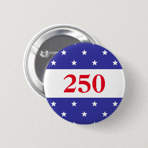 Patriotic Red White & Blue 250 Button