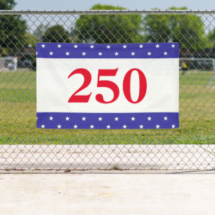 Patriotic Red White & Blue 250 Button Banner