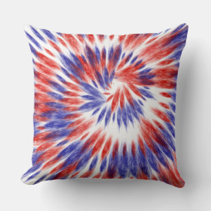 PATRIOTIC RED WHITE BLUE ABSTRACT THROW PILLOW
