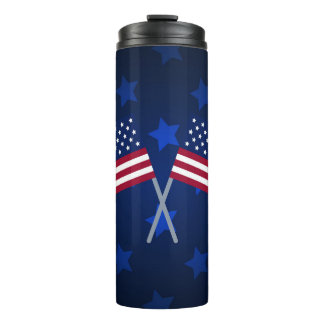 PATRIOTIC RED WHITE BLUE AMERICAN FLAGS THERMAL TUMBLER