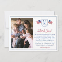 Patriotic Red White Blue Crest Family Picture