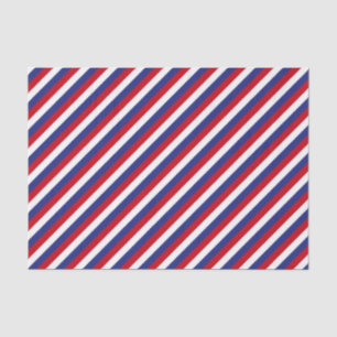 Patriotic Red White Blue Diagonal Stripe Tissue Paper