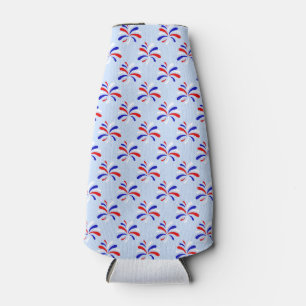 PATRIOTIC RED WHITE BLUE FIREWORKS BOTTLE COOLER
