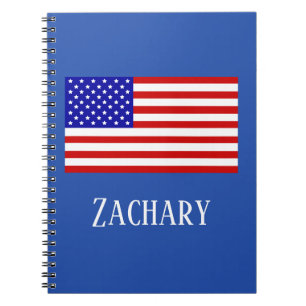 Patriotic Red White Blue Flag Notebook