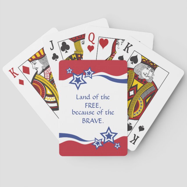 Patriotic Red, White & Blue Playing Cards (Back)