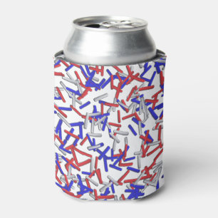 Patriotic Red White Blue Sprinkles Can Cooler