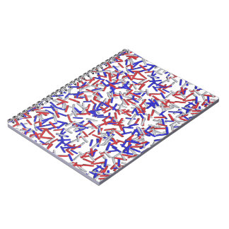 Patriotic Red White Blue Sprinkles Notebook