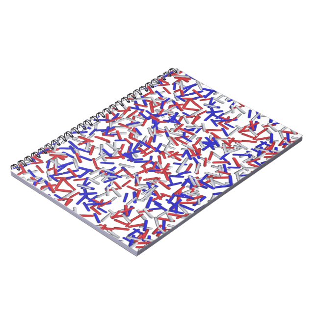 Patriotic Red White Blue Sprinkles Notebook (Left Side)