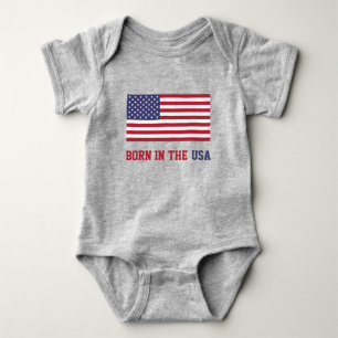 Patriotic Red White Blue Stars And Stripes Flag Baby Bodysuit