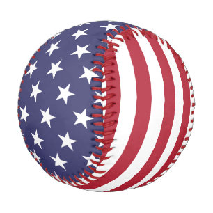 Patriotic Red White Blue Stars And Stripes Flag Baseball