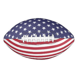 Patriotic Red White Blue Stars And Stripes Flag Football