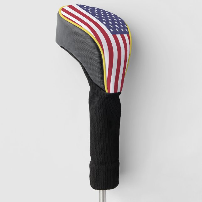 Patriotic Red White Blue Stars And Stripes Flag Golf Head Cover (Angled)