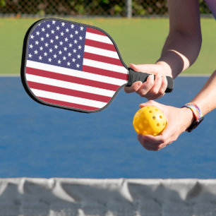 Patriotic Red White Blue Stars And Stripes Flag Pickleball Paddle