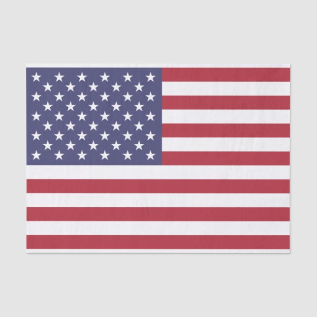 Patriotic Red White Blue Stars And Stripes Flag Tissue Paper (Front)