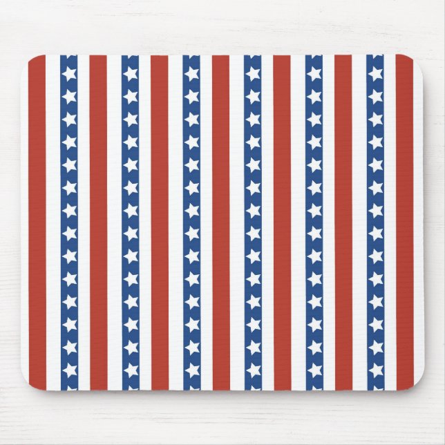 Patriotic Red White Blue Stars and Stripes Freedom Mouse Pad (Front)