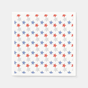 Patriotic Red White Blue Stars Napkin
