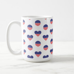 PATRIOTIC RED WHITE BLUE STARS & STRIPES COFFEE MUG
