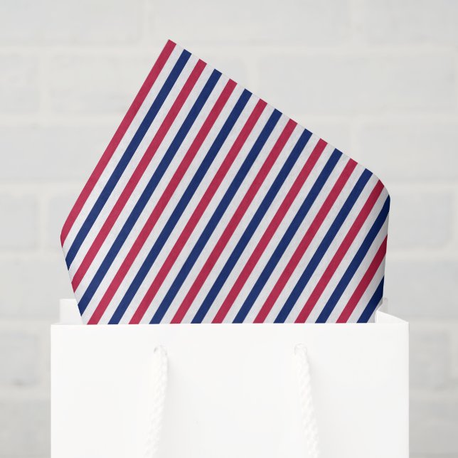 patriotic red white blue stripes usa gift wrap tissue paper (Gift Bag)