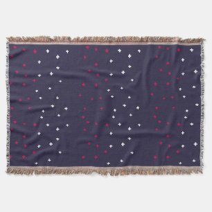 Patriotic red white & blue Swiss cross plus sign Throw Blanket