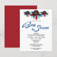 Patriotic Red White Blue Top Border Half Flowers