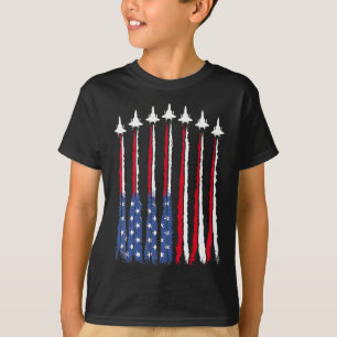 Patriotic Red White Blue Usa Flag Fighter Jets 4th T-Shirt