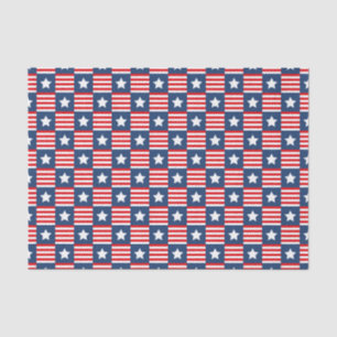 Patriotic Red, White & Blue USA Flag Pattern Tissue Paper