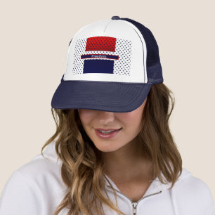Patriotic Red White & Blue with Stars   Trucker Ha Trucker Hat