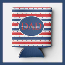 Patriotic red white blue World's Greatest Dad