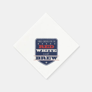 Patriotic Red White & Brew Napkin