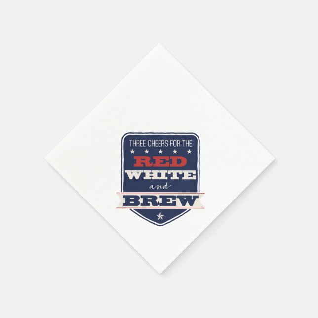 Patriotic Red White & Brew Napkin (Corner)