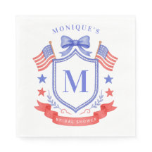 Patriotic Red White & I Do Monogram Bridal Shower