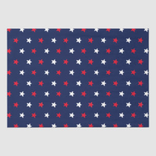 Patriotic red white navy blue stars pattern tissue paper