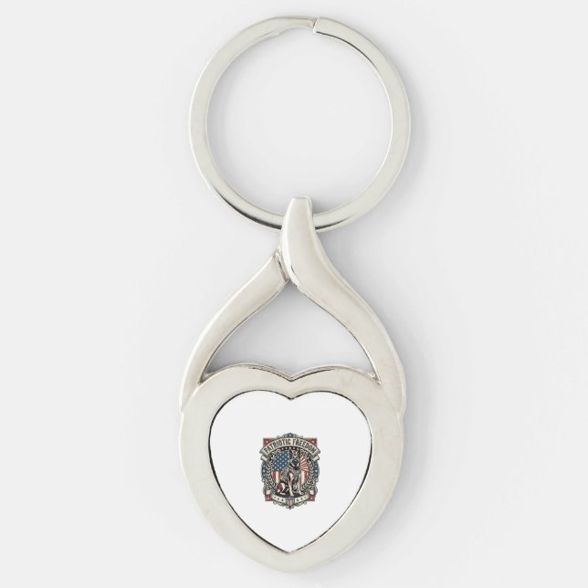 Patriotic Rescue Dog Keychain (Front)