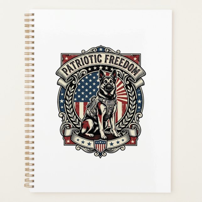 Patriotic Rescue Dog Planner (Front)