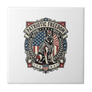 Patriotic Rescue Dog Tile
